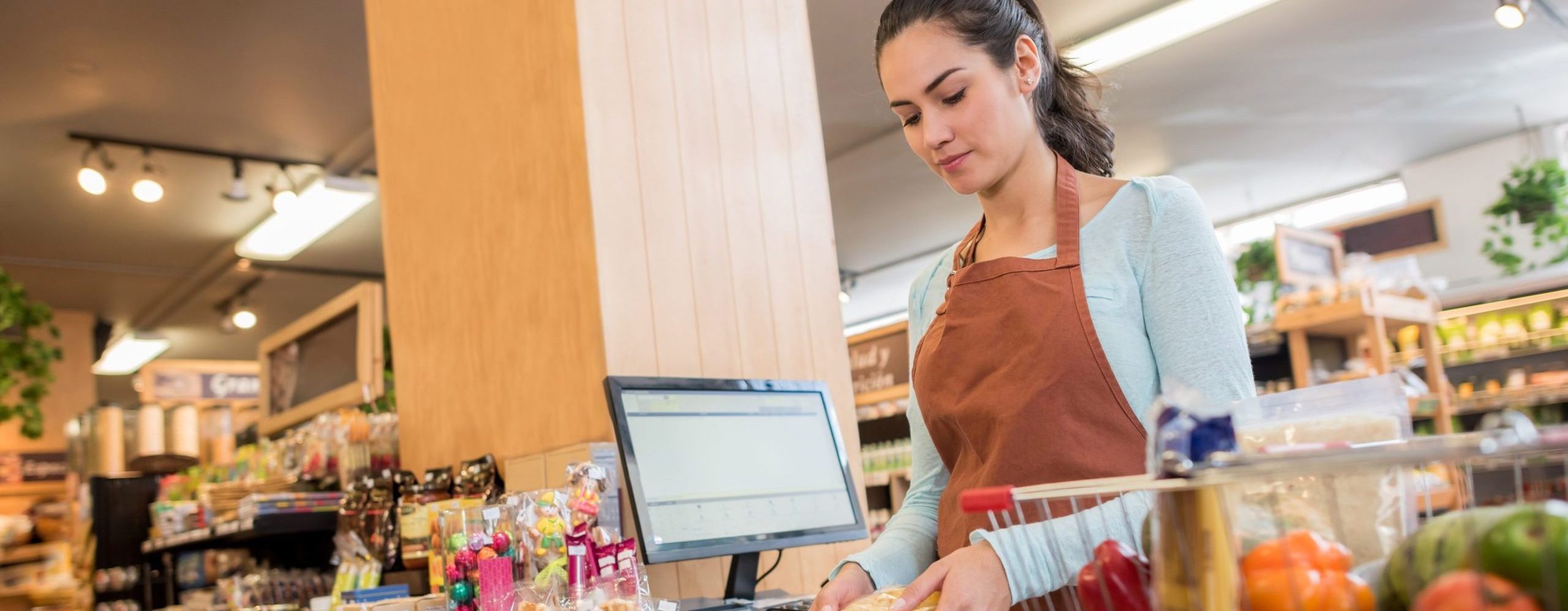 hôtesse de caisse supermarché